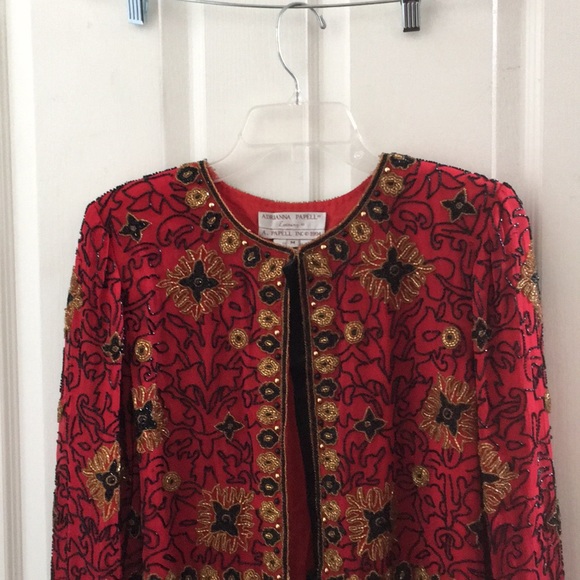 FINAL MARKDOWN Ladies adrianna papell beaded jacket medium - Picture 3 of 4